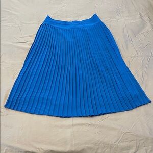 J. Crew Vibrant Blue A-Line Pleated Skirt